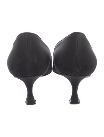 Manolo Blahnik Satin Crystal Embellishments Pumps