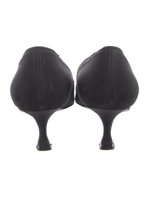 Manolo Blahnik Satin Crystal Embellishments Pumps