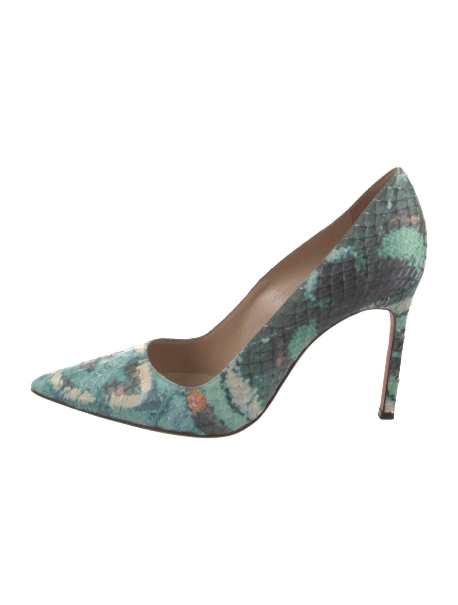 Manolo Blahnik Snakeskin Animal Print Pumps