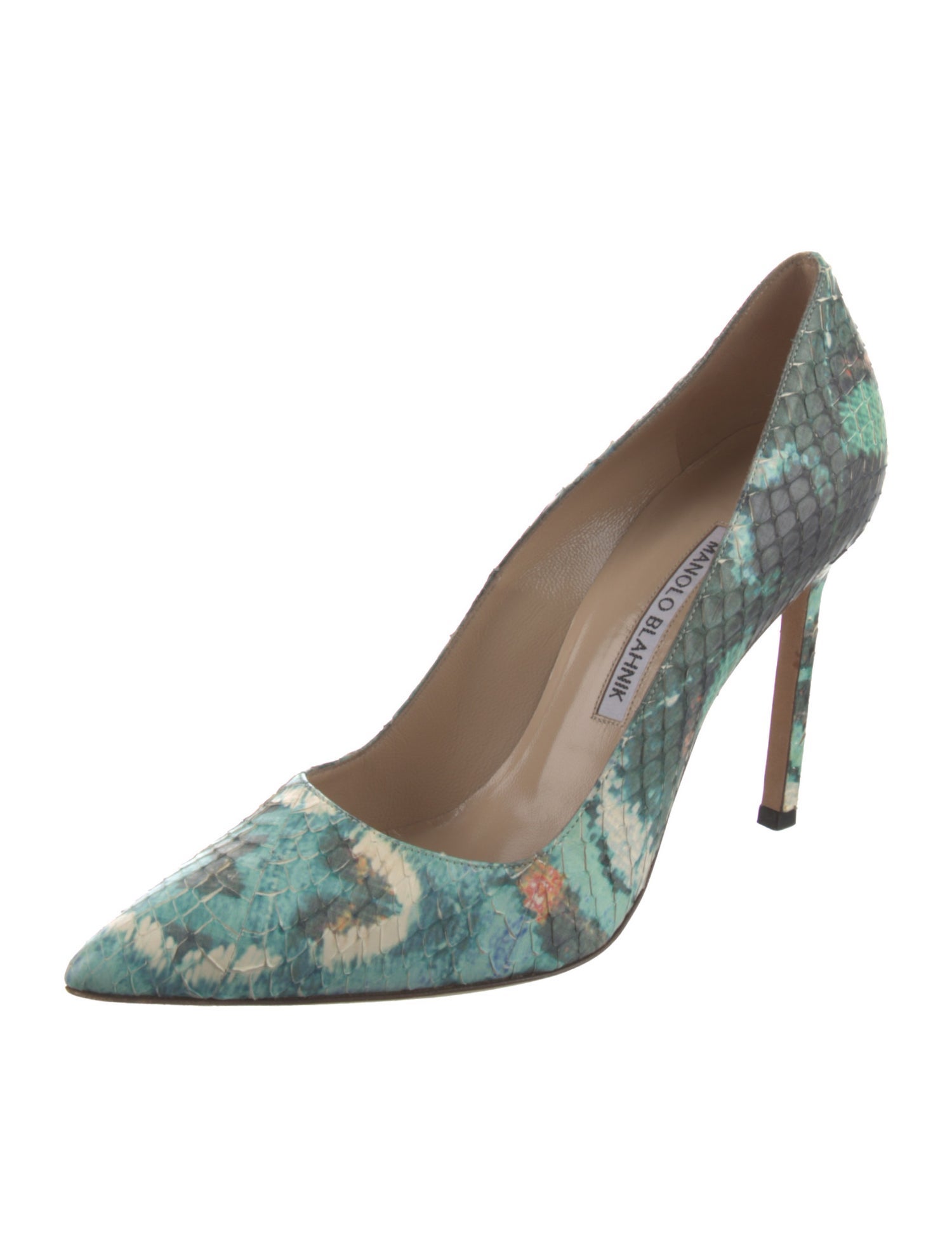 Manolo Blahnik Snakeskin Animal Print Pumps