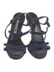 Manolo Blahnik Denim Slingback Sandals