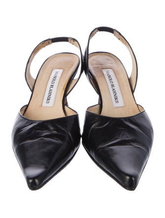 Manolo Blahnik Leather Slingback Pumps