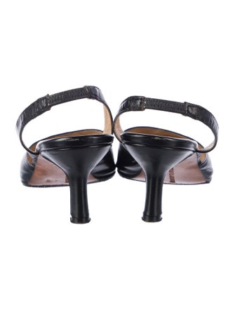 Manolo Blahnik Leather Slingback Pumps