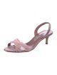 Manolo Blahnik Satin Pleated Accents Slingback Sandals