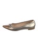 Manolo Blahnik Leather Bow Accents Ballet Flats