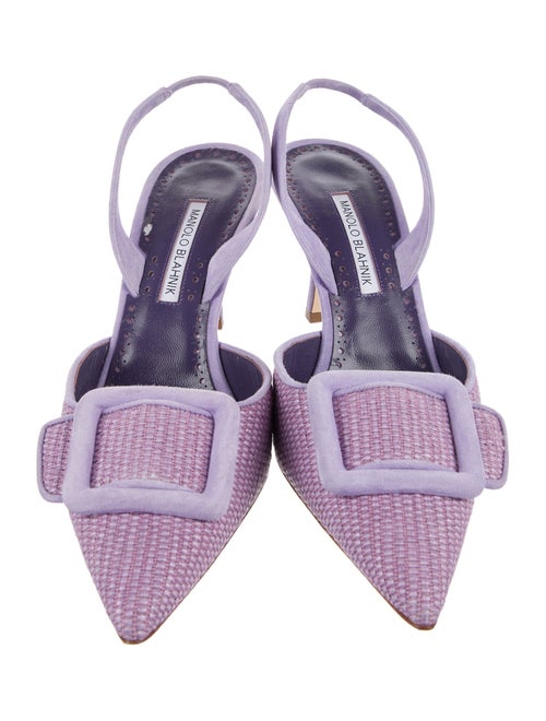 Manolo Blahnik Suede Slingback Pumps