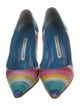 Manolo Blahnik Snakeskin Striped Pumps