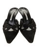 Manolo Blahnik Suede Cutout Accent Mules