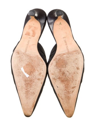 Manolo Blahnik Suede Cutout Accent Mules