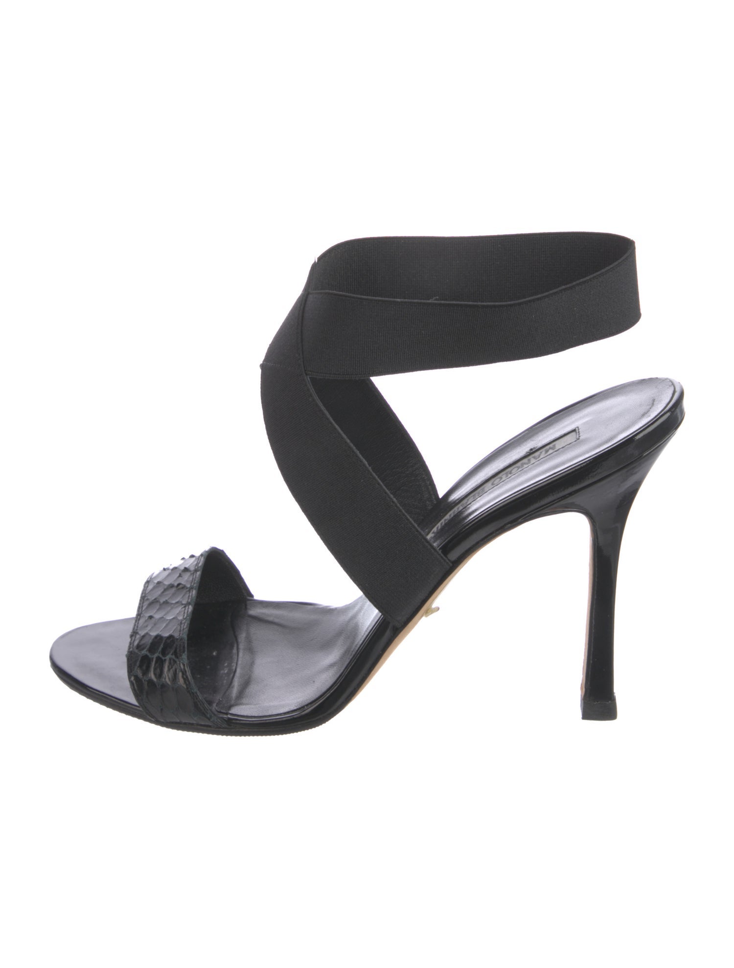 Manolo Blahnik Leather Animal Print Sandals