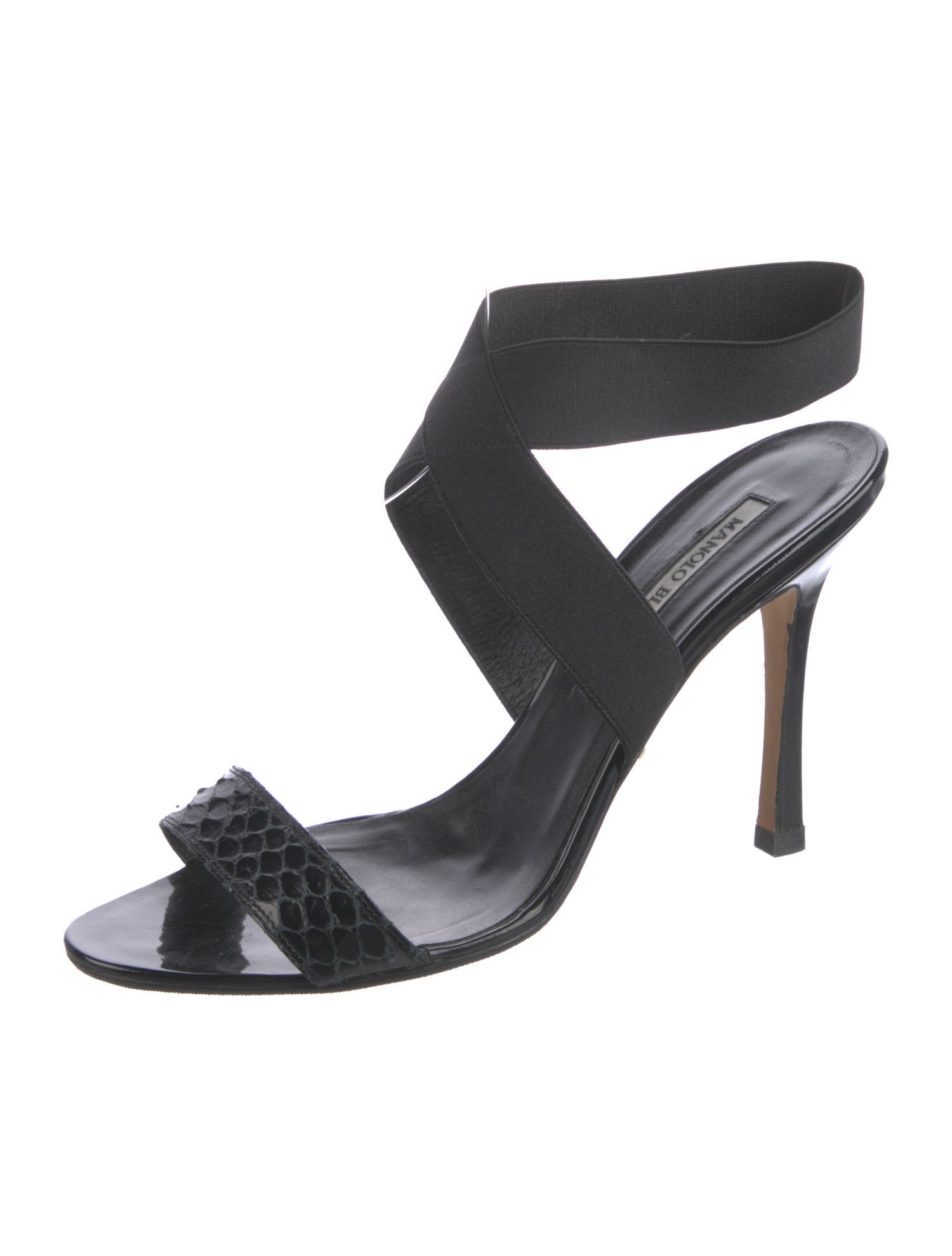 Manolo Blahnik Leather Animal Print Sandals