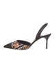 Manolo Blahnik Leather Printed Slingback Pumps