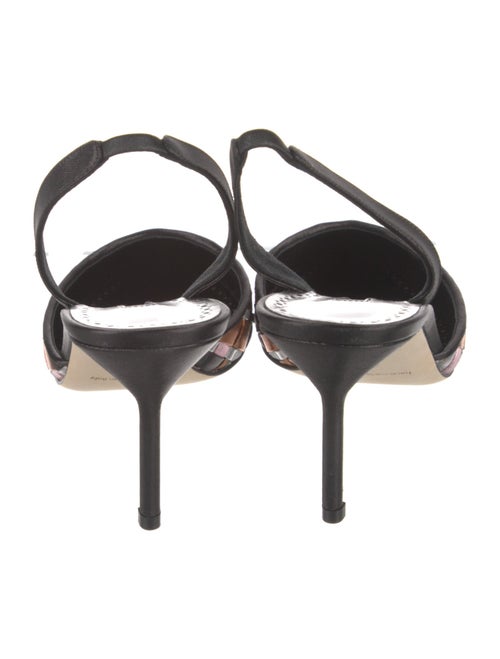 Manolo Blahnik Leather Printed Slingback Pumps
