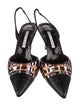 Manolo Blahnik Satin Printed Slingback Pumps