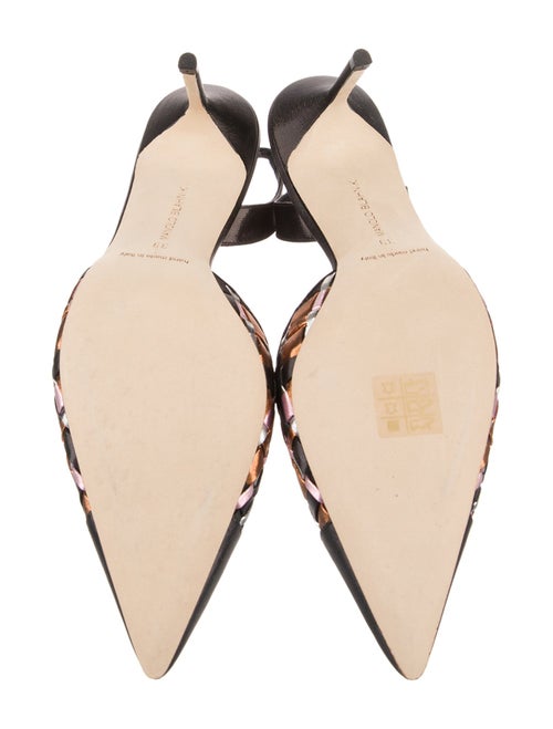 Manolo Blahnik Satin Printed Slingback Pumps