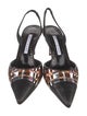 Manolo Blahnik Leather Printed Slingback Pumps