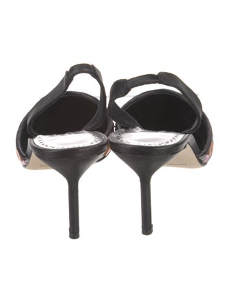 Manolo Blahnik Leather Printed Slingback Pumps
