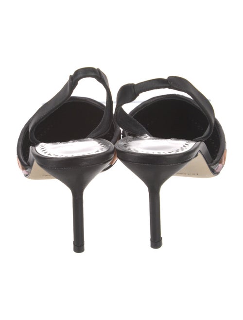 Manolo Blahnik Leather Printed Slingback Pumps