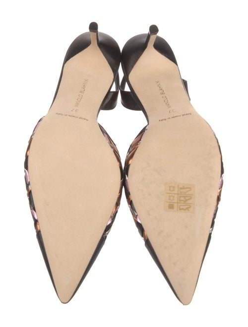 Manolo Blahnik Leather Printed Slingback Pumps