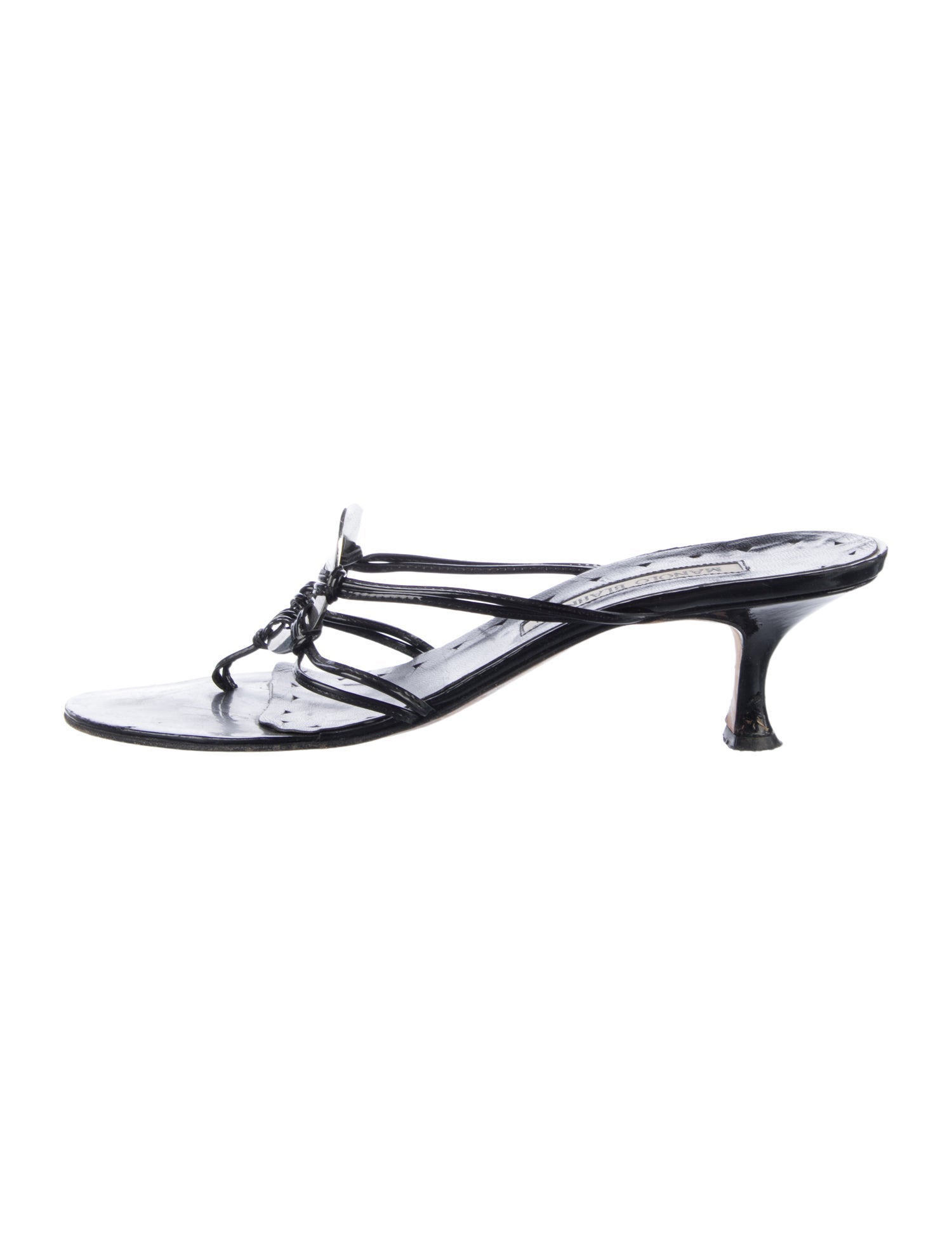 Manolo Blahnik Patent Leather Slides