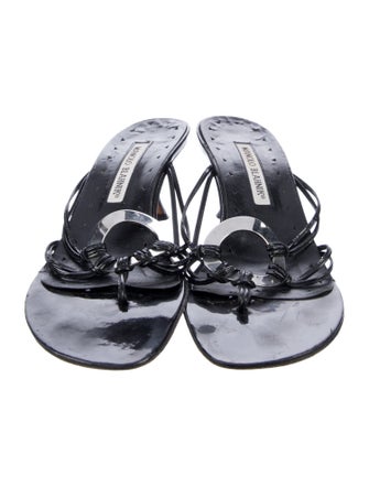 Manolo Blahnik Patent Leather Slides