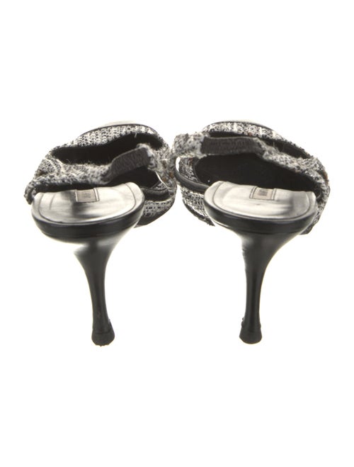 Manolo Blahnik Tweed Pattern Tweed Slingback Pumps