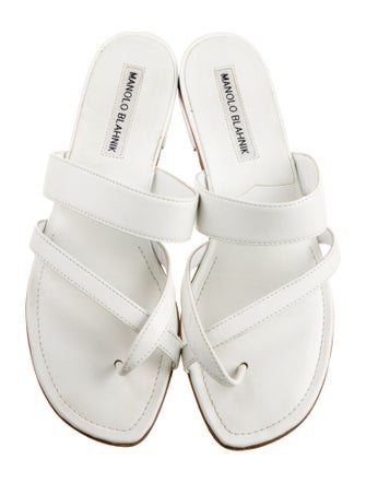 Manolo Blahnik Leather Slides