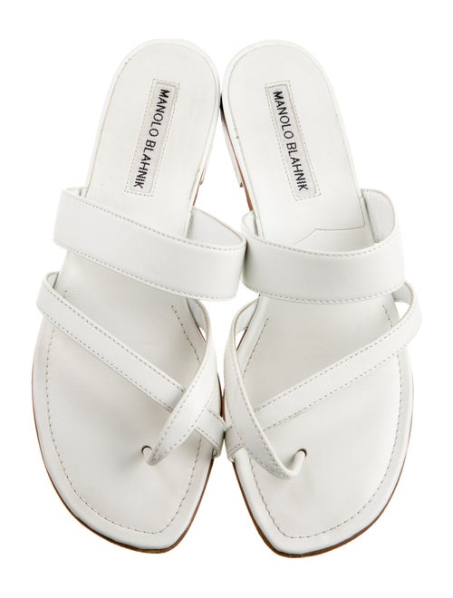 Manolo Blahnik Leather Slides