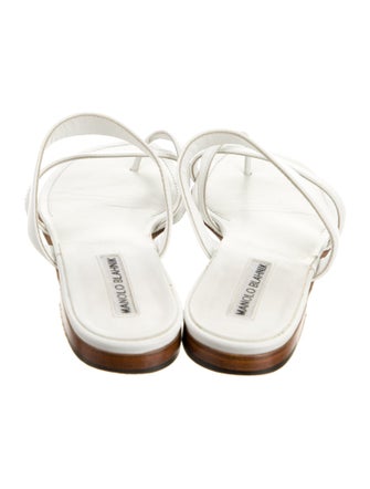 Manolo Blahnik Leather Slides
