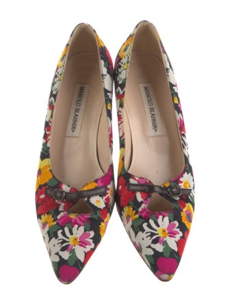 Manolo Blahnik Floral Print Pumps