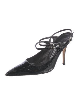 Manolo Blahnik Patent Leather Slingback Pumps