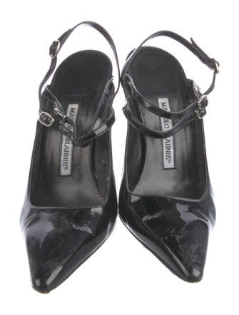 Manolo Blahnik Patent Leather Slingback Pumps