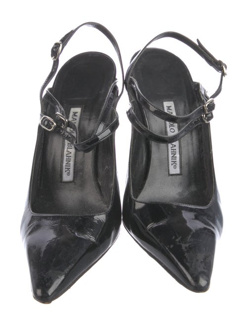 Manolo Blahnik Patent Leather Slingback Pumps