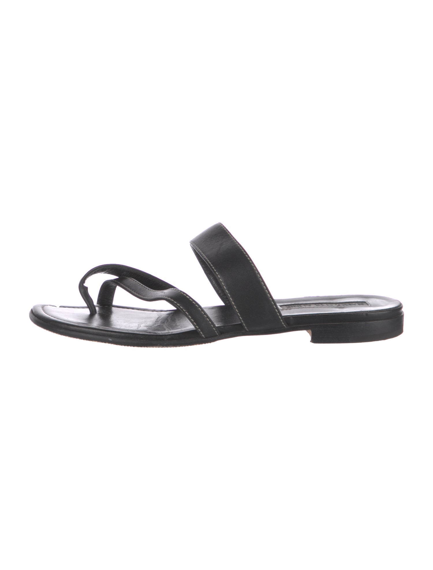 Manolo Blahnik Leather Slides