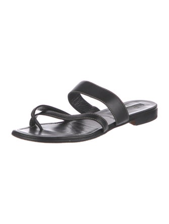 Manolo Blahnik Leather Slides