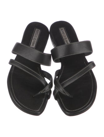 Manolo Blahnik Leather Slides