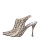 Manolo Blahnik Snakeskin Animal Print Slingback Pumps