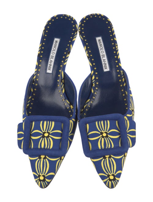 Manolo Blahnik Floral Print Mules