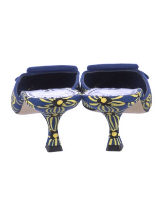 Manolo Blahnik Floral Print Mules