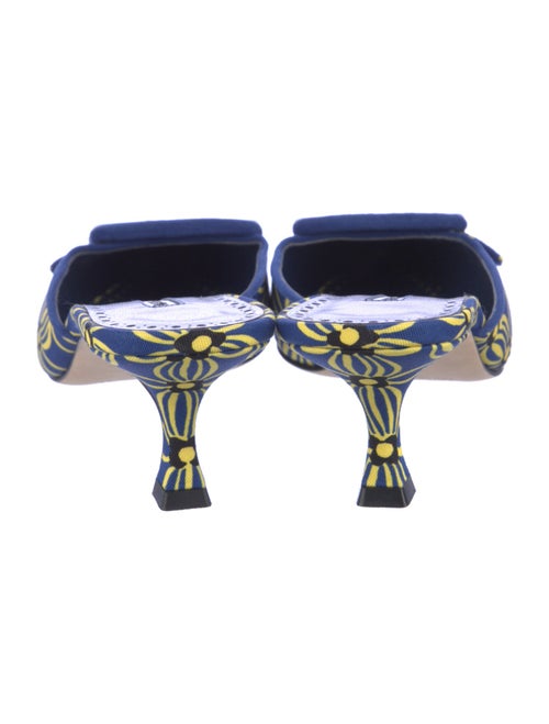 Manolo Blahnik Floral Print Mules