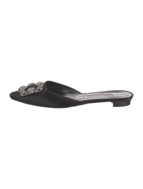 Manolo Blahnik Satin Crystal Embellishments Mules