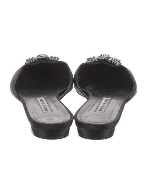 Manolo Blahnik Satin Crystal Embellishments Mules