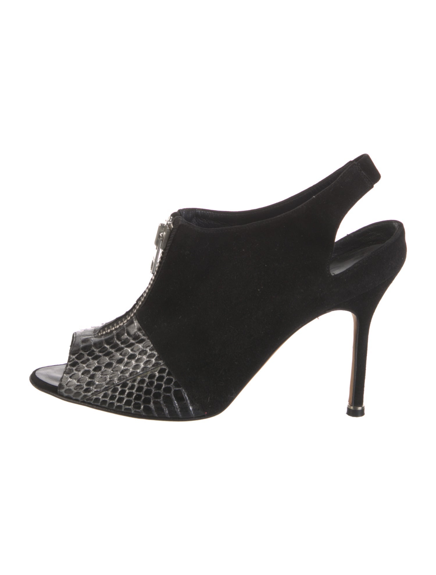 Manolo Blahnik Suede Animal Print Slingback Pumps