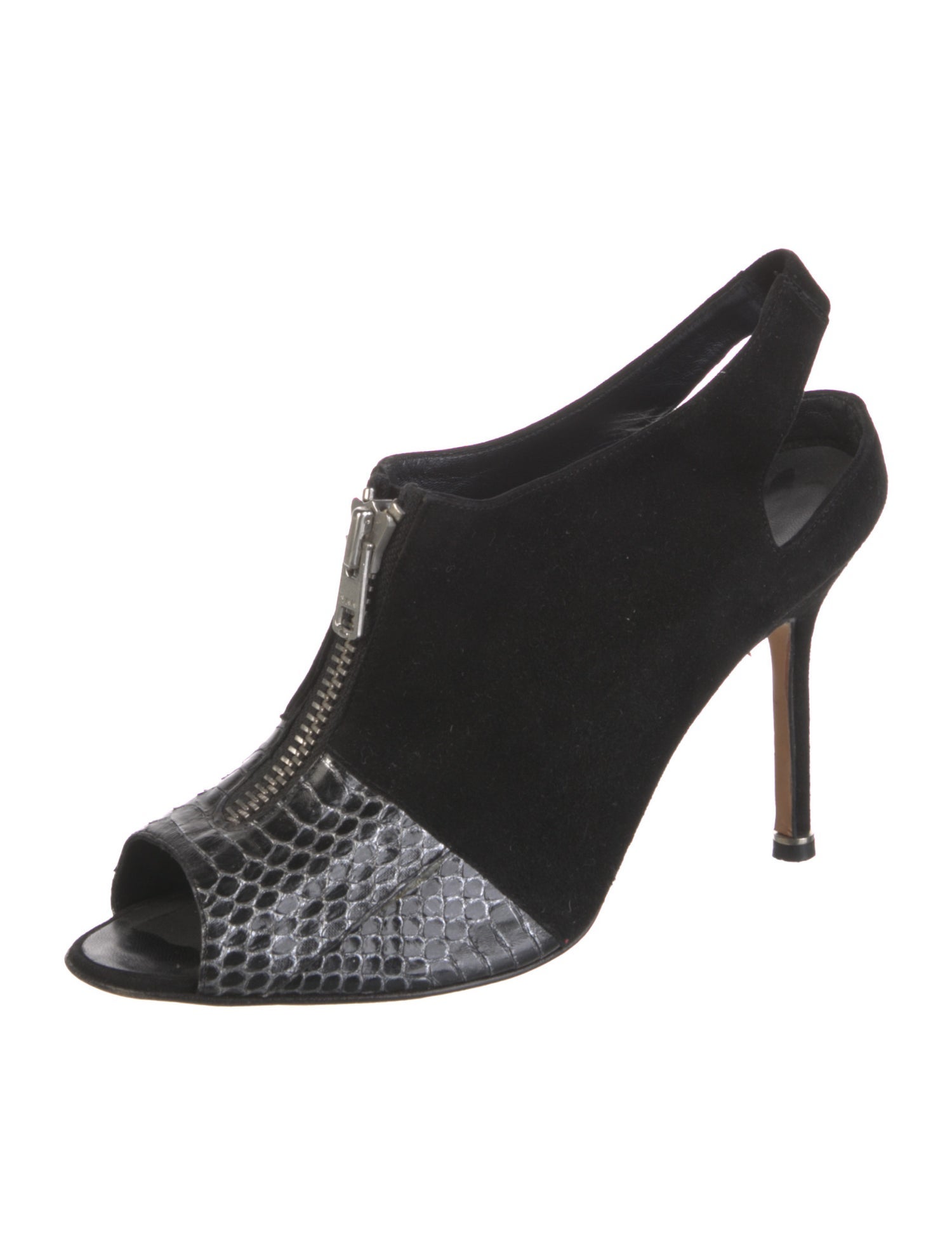 Manolo Blahnik Suede Animal Print Slingback Pumps