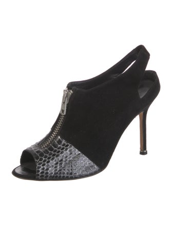 Manolo Blahnik Suede Animal Print Slingback Pumps