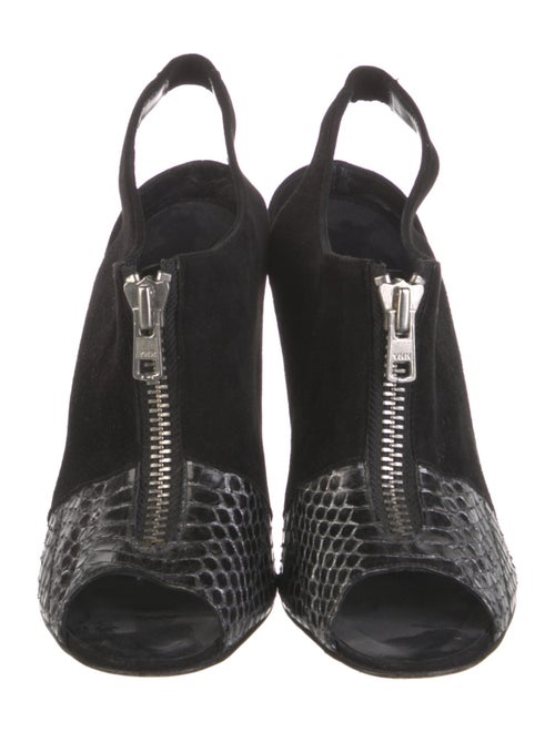 Manolo Blahnik Suede Animal Print Slingback Pumps