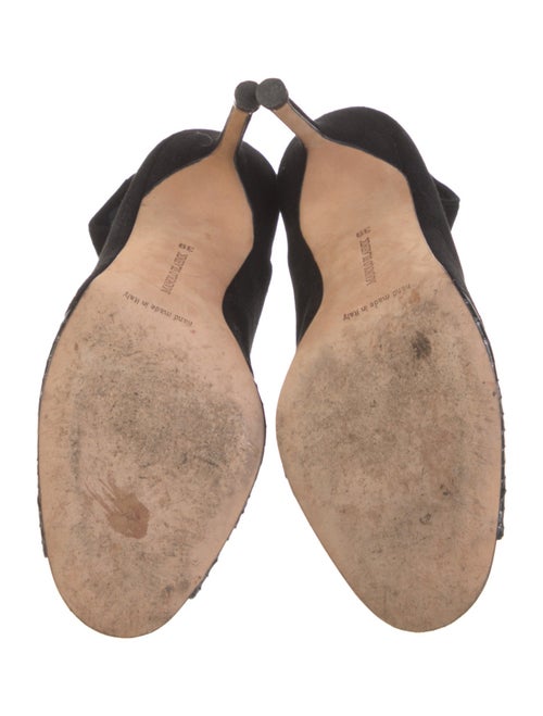 Manolo Blahnik Suede Animal Print Slingback Pumps