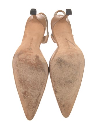 Manolo Blahnik Leather Slingback Pumps