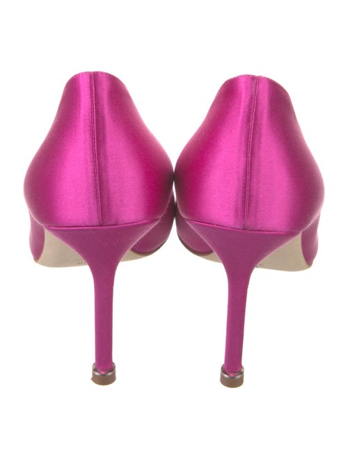 Manolo Blahnik Satin Crystal Embellishments Pumps