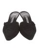 Manolo Blahnik Suede Bow Accents Mules